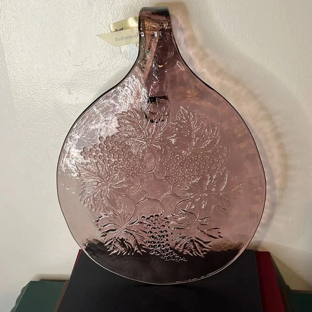 Hills of Nantucket New Amethyst Purple Large Oval Grape Vine Cheese Platter Dish
